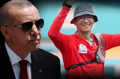 Cumhurbaşkanı Erdoğan Mete Gazoz'u tebrik etti