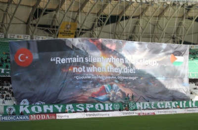 Konyaspor - Pendikspor maçında İsrail protesto edildi