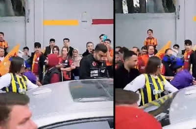Fenerbahçeli kadın Galatasaray taraftarlarından zor kurtuldu
